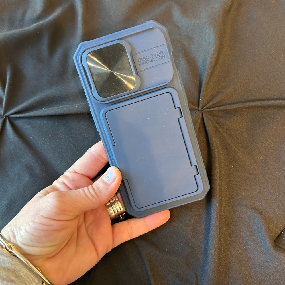 Blue Phone Case with Card Holder